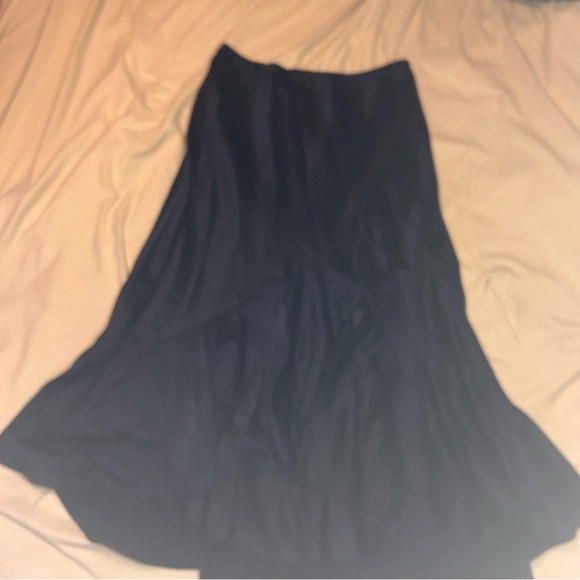 Lauren Ralph Lauren Navy 100% Silk Flared‎ Midi Skirt Women’s 4P - Picture 3 of 7